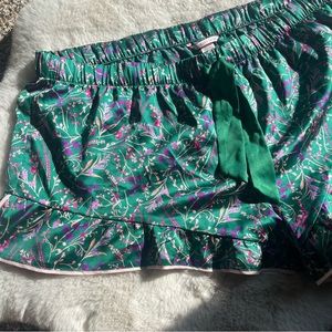 Victoria’s Secret Floral and sexy sateen sleep short with ruffle leg hem Size XL